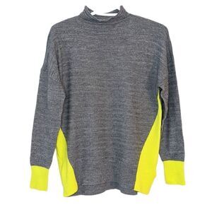 Christian Siriano grey Merino wool blend sweater mock neck medium @D